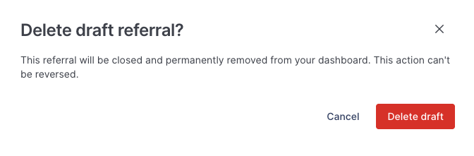 delete draft modal