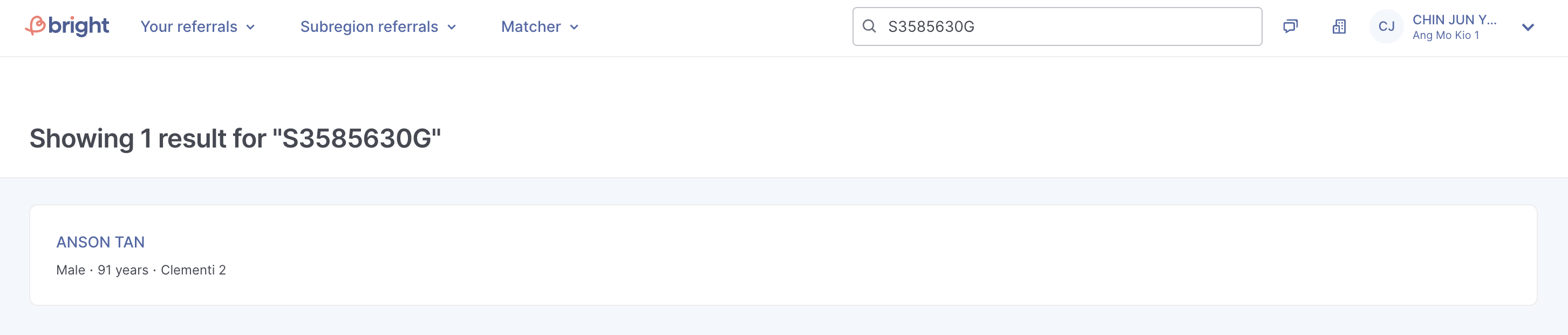 Global Search Result
